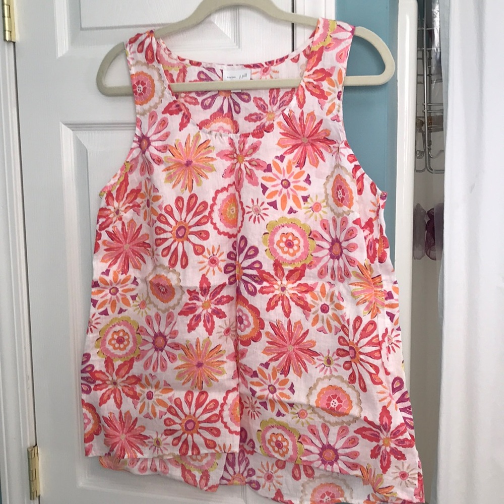 J Jill floral linen tank